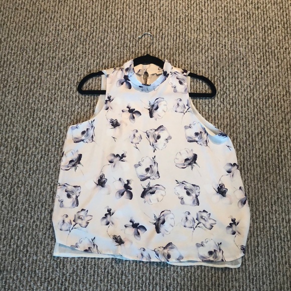 Dressy Floral Shirt (Lavender, Black) - Picture 1 of 2